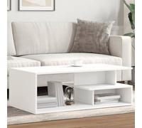 Yunovire Table basse blanche 102 x 55 x 35 cm - Table de salon moderne en bois - Table d'appoint élégante pour les pièces à vivre - Table basse stable avec espace de rangement