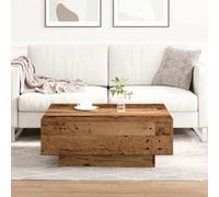 Yunovire Table basse carrée aspect bois vieilli 80 x 80 x 31 cm Matériau bois dur Table d'appoint robuste pour salon, esthétique moderne et facile d'entretien, durable pour la maison