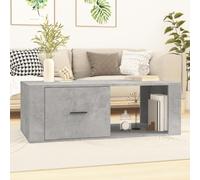 Yunovire Table basse gris béton 100 x 50,5 x 35 cm, table de salon stable en bois avec tiroir, table d'appoint moderne pour les pièces à vivre