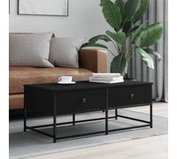 Yunovire Table basse noire 100 x 51 x 40 cm - Table de salon moderne en bois avec pieds réglables - Table d'appoint polyvalente pour pièces à vivre