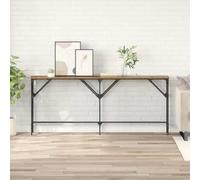 Yunovire Table console en bois recyclé 180 x 29 x 75 cm, matériau dérivé du bois, mat, design industriel, pieds réglables, charme rustique pour salon, couloir, chambre à coucher