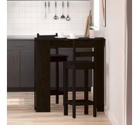Yunovire Table de bar aspect chêne noir, 102 x 50 x 103,5 cm, table mange-debout moderne avec étagères, idéale pour la cuisine et la salle à manger, solution peu encombrante pour appartement