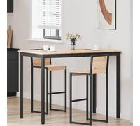 Yunovire Table de bar naturel 140 x 80 x 105 cm, bois de pin massif, support de poutre en H, table à manger moderne pour cuisine, salle à manger, appartement