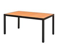 Yunovire Table de jardin, marron, 150 x 90 x 74 cm, en aluminium WPC, résistante aux intempéries, table de terrasse, table d'appoint, table d'appoint, table à manger pour cour, véranda, camping
