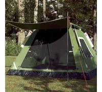 Yunovire Tente de camping dôme pour 5 personnes - Vert - Quick Release - Imperméable - Coupe-vent - Légère - Avec auvent amovible - 2 entrées - 2 fenêtres - Pour trekking, camping, extérieur, voyage