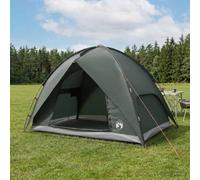 Yunovire Tente de camping imperméable dôme vert olive avec housse de pluie, polyester 185T avec revêtement PU, 4 personnes, port électrique, poche intérieure, légère et résistante aux UV pour famille