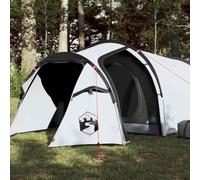 Yunovire Tente de camping tunnel pour 3 personnes, blanc foncé, imperméable et coupe-vent, polyester 185T avec revêtement PU, 2 entrées, connexion E, pour camping, randonnée, festival, voyage