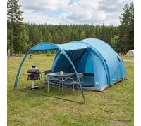 Yunovire Tente tunnel bleue avec toit en polyester et acier, 370 x 275 x 210 cm, pliable, avec ouverture d'air, protection UV pour camping, plage, trekking, famille, festival, voyage et extérieur
