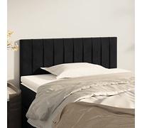 Yunovire Tête de lit noire 90 x 5 x 78/88 cm en velours, réglable en hauteur, tissu d'ameublement doux, cadre en bois robuste, accessoire de chambre à coucher, tête de lit confortable