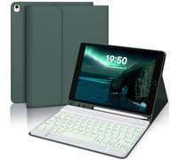 YUNPLE Étui avec clavier 10,2" rétroéclairé sans fil amovible avec porte-crayon, compatible avec iPad Pro 10,5"/Air 3e génération (vert foncé)
