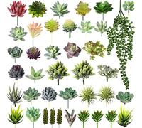 Yunsailing Lot de 40 Plantes succulentes artificielles réalistes sans Pot pour Bricolage, Jardin, Maison, Bureau, décoration intérieure (Mignonne)