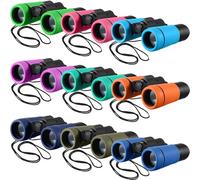 Yunsailing Lot de 9 jumelles compactes résistantes aux chocs pour garçons et filles de 3 à 12 ans, petits télescopes pliables pour observation des oiseaux, camping, jeux en plein air, 9 couleurs