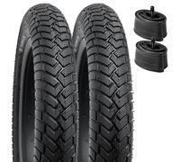 YunSCM 2Pcs 12.5 Pouces vélo Enfan Pneu 12 1/2x2 1/4 (12.5x2.25) ETRTO 57-203 et 2Pcs 12 Pouces Chambres à air 12 1/2x2 1/4 AV32mm Valve Compatible 12 1/2x2 1/4 Pneu 62-203 et Chambres à air