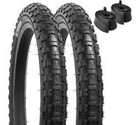 YunSCM 2Pcs 14 Pouces Pneus 14x2.125 ETRTO 57-254 et 2Pcs Chambres à air 14x1.75/2.125 AV32mm Schrader Valve Compatible 14x2.10 14x2.125 14x2.20 Pneus de vélo et Chambres à air