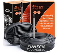 YunSCM 2PCS 25/34-622 épaissies 28 Pouces Chambres à air 700x25/28/30/32/34C FV80mm Valve Compatible 28 Pouces/700C Chambre à air 28x1.00 28x1.10 28x1.25 700x25C 700x28C 700x30C 700x32C 700x34C