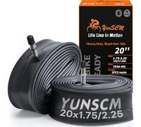 YunSCM 2PCS 45/57-406 épaissies Chambre à air 20x1.75/1.95/2.25 TR4A-40L Valve Compatible 20 Pouces Chambre à air Vélo de Route, VTT, vélo électrique 20x1.75 20x1.95 20x2.0 20x2.10 20x2.125 20x2.25