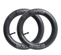 YunSCM 2Pcs 47/57-203 12 Pouces Chambre à air 12x1.75/1.95/2.0/2.10/2.125 AV32mm Valve Compatible Chambre à air Balance Bike/Velo Enfant 12x1.75 12x1.95 12x2.0 12x2.10 12x2.125