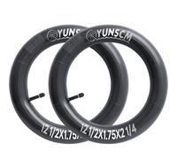 YunSCM 2Pcs 47/62-203 12/12.5 Pouces Chambre à air 12 1/2 X 2 1/4 (12/12.5x1.75/2.25) AV32mm Valve Compatible Scooter, véhicule d'équilibre, Poussette 12x1.75-2.25 12.5x1.75-2.25 12 ½ x 2 ¼