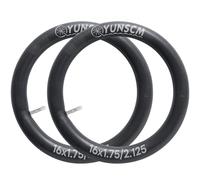 YUNSCM Lot de 2 chambres à air de vélo de 40,6 cm 16 x 1,75/2,125 TR4A-40 mm Valve 40,6 cm Compatible avec vélo 16 x 1,75 16 x 1,90 16 x 1,95 16 x 2,0 16 x 2,125 Tubes de pneu