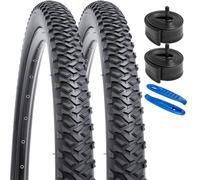 YUNSCM Lot de 2 pneus de vélo de montagne de 66 cm 26 x 1,95/50-559 et 66 cm, valves Schrader compatibles avec VTT, tout-terrain, gravier, vélo de trail 26 x 1,95 26 x 2,0 (Y-1486)