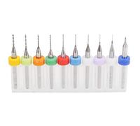 Yunseity 10pcs Micro-forets en Carbure cimenté, Tige de Jeu de Micro-forts de Carte de Circuit imprimé de 0,1 à 1 Mm, Foret de Carte de Circuit imprimé à Tige Droite, Goupille de Mandrin,