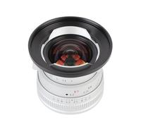 Yunseity 12 Mm F2.0 Focus Manuel Fixe Fixe Lens Largement Perspective Amélioration de la Perspective pour GX1 GX9 GM5 GM1 Street Photography Captivating in Night Photography (Silver)