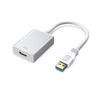 Yunseity Adaptateur D'interface Multimédia USB 3.0 vers HD, Convertisseur D'adaptateur D'affichage USB vers HDMI Compatible avec Windows 7, 8, 10 32 Bits, 64 Bits, OS X (Argent)