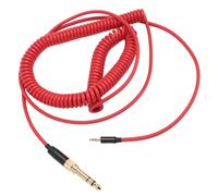 Yunseity Câble Audio enroulé de Remplacement pour Bose NC700, QC45, QC35, QC25, OE2, OE2i, SoundTrue, Câble de Casque enroulé plaqué or (rouge)