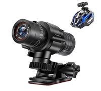 Yunseity Caméra de Casque de Vélo de Moto HD 1080P, Caméra d'action Sportive Grand Angle 120 ° étanche avec Microphone intégré avec Support et Sangle de Casque