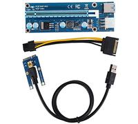 Yunseity Carte Riser PCI-E, Mini Extension PCI-E vers PCI Express 16x 6 Broches, 4 Condensateurs Solides, Câble USB 60 Cm, avec Cordon d'alimentation, vers l'Extraction de Cartes Vidéo