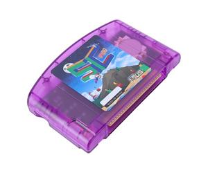 Yunseity Cartouche de Jeu Open Source pour N64, Lecteur HD avec émulation Matérielle 64DD pour GB GBC SMS GG CHF, Comprend une Carte Mémoire de 32 Go et une Sauvegarde Automatique (violet transparent)