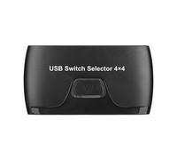 Yunseity Commutateur KVM 4 Ports, Sélecteur KVM USB 2.0, 4 Ordinateurs Partagent 4 Périphériques USB Clavier Souris Imprimante, pour 10/8.1/7, Vista, OS X, OS