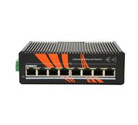 Yunseity Commutateurs Ethernet Industriels 8 Ports Non Gérés 100m, 30W IEEE802.3af / at, Montage sur Rail Din, Silencies sans Ventilateur, Moins 40 à 75 Degrés Centigrades