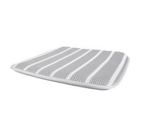 Yunseity Coussin de Siège de Douche, Coussin en Tissu Maille 4D Doux pour Bancs de Douche avec Motif rayé Gris Blanc, Tapis de Support de Bain Respirant Mesurant 17,7 X 17,7 Pouces