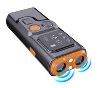 Yunseity Dispositif Portable de Contrôle des Aboiements de Chien avec Lumières LED Clignotantes, Dissuasion Sûre et Efficace des Aboiements de Chien, Fréquence 20-30 KHz, Matériau ABS, Noir Orange