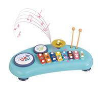 Yunseity Ensemble de Batterie de Xylophone Arc-en-ciel éducatif Xylophone et Batterie Sonore de Haute qualité pour L'exploration Musicale des Enfants Tambour à Main en Bois pour les Tout-petits (BLUE)