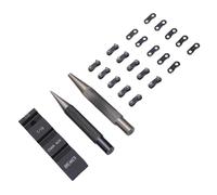 Yunseity Ensemble de Disjoncteur de Tronçonneuse avec Aiguille de Rivetage, Base et 10 Maillons de Réparation pour Chaînes à Pas 1/4 3/8 LP 3/8 325 404, Kit d'outils d'entretien de Chaîne en Métal