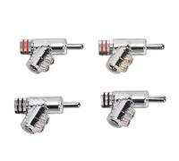 Yunseity Fiche Banane 4 Pièces Ba1403r Verrouillage coudé Empilable Fiche Banane Haut-Parleur plaqué Rhodium Connecteurs pour Fil de Haut-Parleur Amplificateurs de Récepteur AV.