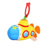 Yunseity Jouet Hochet en Tissu Doux pour bébé, Clochette en Forme de Véhicule Mignon pour le Développement Auditif, Cadeau Parfait pour les Bébés, Bateau/voiture/avion/fusée, 1,8 X 6,3 Pouces (Choc