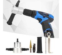 Yunseity Kit de Coupé-métal pour Grignoteuse de Feuille à Double Tête 6pcs, Kit de Fixation de Perceuse pour Scie à Trou pour Grignoteuse de Tôle à 360 °, coupé Doite et coupé Courbe,