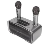 Yunseity KTV Karaoke Enceinte Famille KTV Système avec 2 Microphones, Haut-parleurs Polyvalents pour l'enseignement et la Fête, ABS Silver Black