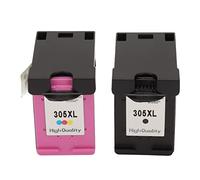 Yunseity Lot de 2 Cartouches d'encre Couleur et Noire 305xl pour Imprimer 2755 2725 2723 2722 1255 Plus 4152 4155 6458 6455 6052