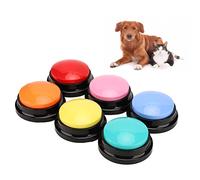 Yunseity Lot de 6 Boutons Enregistrables Vocaux des Années 30, Boutons de Dressage de Chien pour la Communication, pour Apprendre à Votre Chien Ce qu'il Veut.