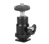 Yunseity Mini Tête à Bille avec Adaptateur de Fixation de Chaussure Chaude de 1/4, Tête de Trépied Panoramique en Alliage D'aluminium, pour Trépied, Caméra DSLR, Lumière LED