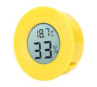 Yunseity Mini Thermomantre Hygrométre, Jauge de Mère de Testeur de Température et d'humidité d'Affichage LCD Rond Numérique Multicolore, pour l'Intérieur (coquille jaune)