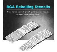 Yunseity Pochoirs Bga, Kit de Chauffage Direct en Acier Inoxydable 130pcs Pochoirs Thermiques Bga Argent Durables, Couler l'Ornineur Portable