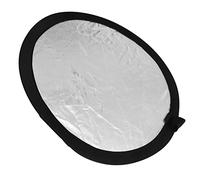 Yunseity Réflecteur de Lumière Portable 2 en 1 de 11,8 Pouces, Mini-réflecteur de Lumière à Disque Rond Pliable Argente et Blanc avec Sac, pour Studio, Photographie Photo