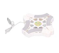 Yunseity Refroidisseurs pour Ordinateur Portable, Siège de Refroidissement pour Ordinateur Portable, Ventilateur de Refroidissement électrique, Double Ventilateur avec Port USB et LED (Blanc)