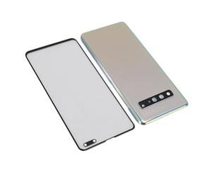 Yunseity Remplacement de la Vitre Arrière, écran en Verre de la Lentille Extérieure Avant, Longue Durée de Vie Professionnelle avec Kit d'outils de Réparation pour S10 5G (Silver)