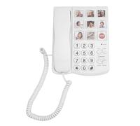 Yunseity Téléphone Fixe Filaire à Gros Boutons pour Personnes âgées, 9 Touches de Numérotation à Mémoire de Photo Programmables avec Bouton SOS et Volume Fort Réglable pour Les Malvoyants
